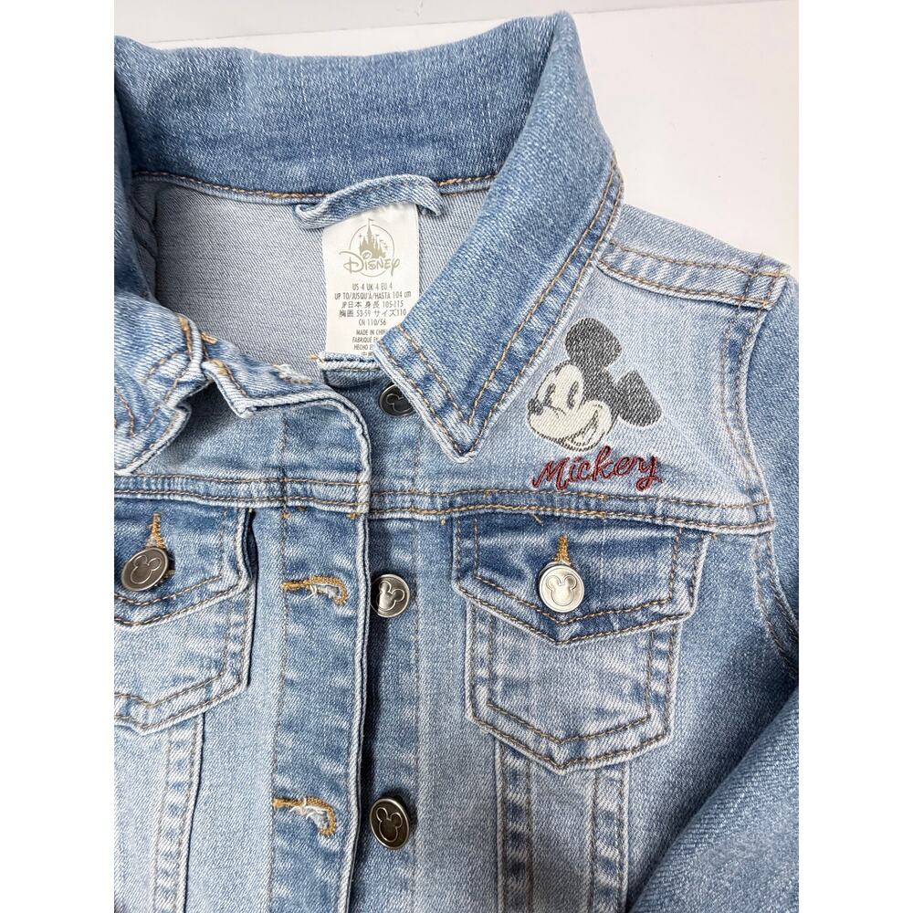 Disney Parks Mickey Mouse Denim Jean Jacket THE ONE AND ONLY Kids Size 4 - Picture 8 of 8